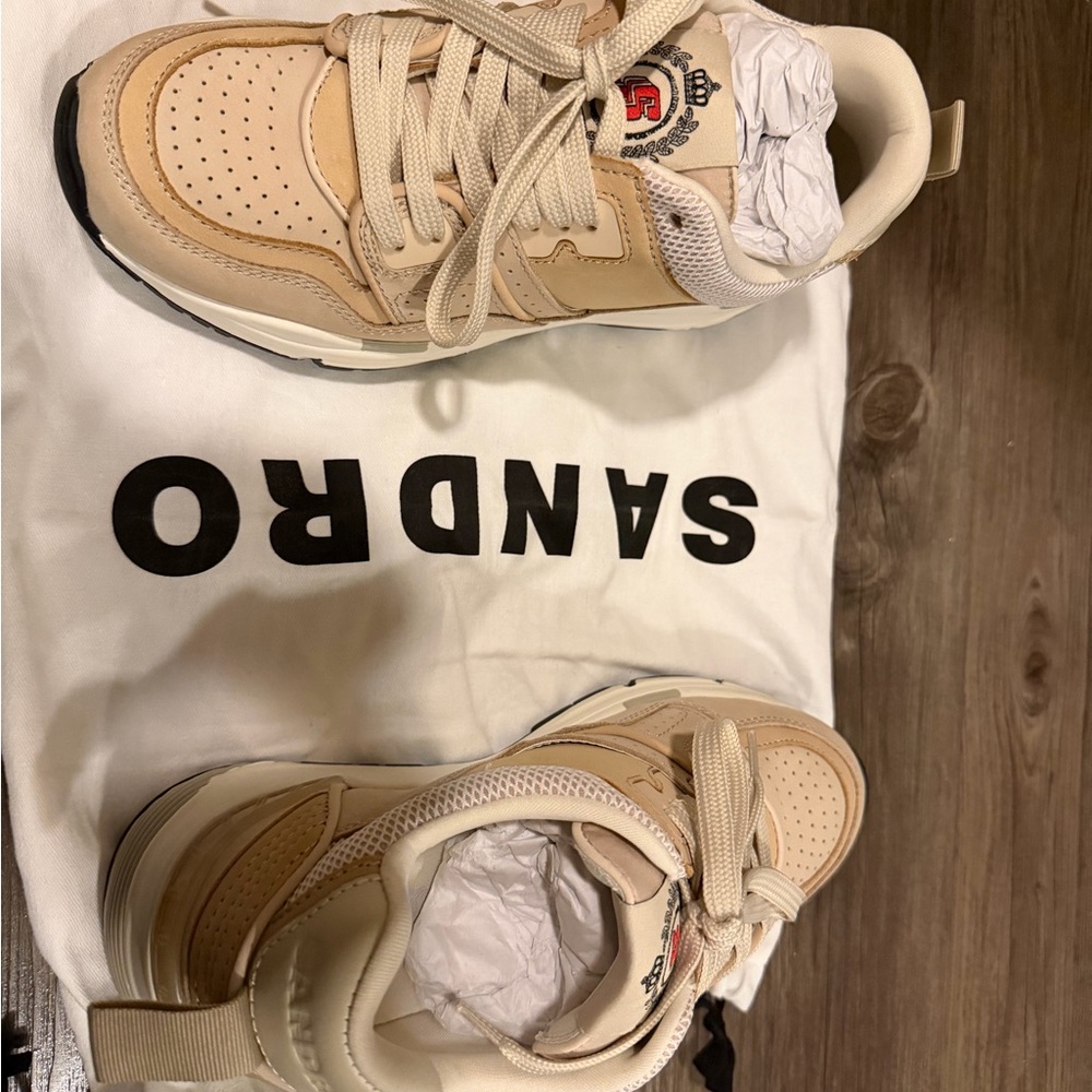 Sandro Women Tan Sneakers
